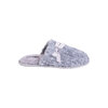 Faux fur slippers with bow detail, grey, etra large (XL)