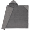 Small polka dots hooded throw blanket with faux fur lining, 48"x65", grey