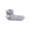 Knit slipper socks - Pink pom pom bow
