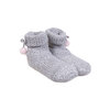 Knit slipper socks - Pink pom pom bow - 2