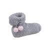Chausettes chaussons tricotés - Noeud avec pompons roses - 4