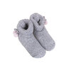 Chausettes chaussons tricotés - Noeud avec pompons roses - 5