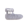 Chunky knit slipper socks - White pom pom bow