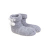 Chunky knit slipper socks - White pom pom bow - 2