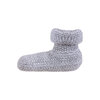 Chunky knit slipper socks - White pom pom bow - 3