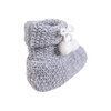 Chunky knit slipper socks - White pom pom bow - 4