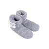 Chunky knit slipper socks - White pom pom bow - 5