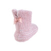 Chenille bootie slippers with bow detail, pink, small (S) - 3