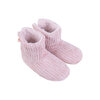 Chenille bootie slippers with bow detail, pink, small (S) - 5