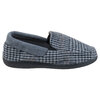 Moccasin-style house slippers - Grey plaid, size M