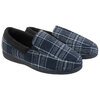 Moccasin-style house slippers - Navy plaid, size L - 2