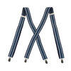 X-Back adjustable clip-on suspenders - Navy stripes