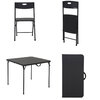 Folding table and chair set, 5 pcs, black - 3