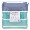 Blue, teal and white stripe print comforter, king - 2