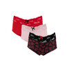 Set of 3 cotton boyshort underwear with elasticized lace waistband - Sweethearts - Plus Size