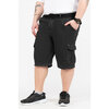 Lightweight bermuda cargo shorts with belt - Black - Plus Size - 2