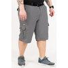 Lightweight bermuda cargo shorts with belt - Charcoal - Plus Size - 2