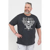 Rebel Raw, short sleeve graphic t-shirt - Charcoal - Plus Size