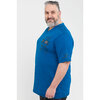Short sleeve printed t-shirt with embroidered patches - Blue - Plus Size - 2