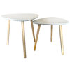 Petite table d'appoint avec pieds en bois, blanc - 2