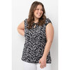 Judy Logan - Sleeveless crinkle blouse with keyhole neckline - Abstract chevron - Plus Size - 2