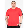 T-shirt actif bicolore avec col en V - Rouge avec accents noirs - Taille plus - 3