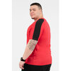 T-shirt actif bicolore avec col en V - Rouge avec accents noirs - Taille plus - 4
