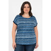 Dolman sleeve top with contrasting solid cuff - Shifting stripes - Plus Size - 4
