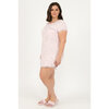 Charmour - Polka dot printed short sleeve sleepshirt - Pink - Plus Size