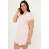 Charmour - Polka dot printed short sleeve sleepshirt - Pink - Plus Size - 4