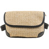 Woven raffia belt bag with faux leather trims - Beige - 2