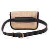 Woven raffia belt bag with faux leather trims - Beige - 3