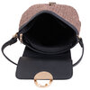 Woven raffia bucket bag with crossbody strap - Brown - 6