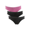 Set of 3 seamless high-cut panties - Charcoal, pink & black