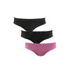Set of 3 seamless thongs - Charcoal, pink & black