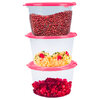 Set of 3 round food containers with air vent - Red - 2