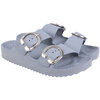 Double buckle waterproof slide sandals - Grey, size 7 - 2