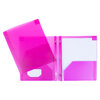 Geocan - Translucent plastic 2-pocket duo-tang folder with fasteners - Pink - 2
