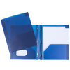 Geocan - Translucent plastic 2-pocket duo-tang folder with fasteners - Navy - 2