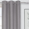 Room darkening linen curtain with metal grommets, 37"x84" - Grey - 2