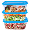 Set of 3 square food containers with air vent - Blue - 2