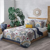 Michaila - Luxury quilt set - Red floral medallions, king