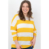 Lightweight boatneck drop-shoulder sweater - Yellow nautical stripes - Plus Size - 2