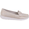 Perforated casual moccasin loafers - Beige, size 9