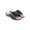 Wedge slip-on sandals with floral appliqué - Black, size 5 - 2