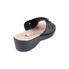 Wedge slip-on sandals with floral appliqué - Black, size 5 - 4