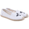 Cotton canvas espadrille flats with palm tree embroidery - White, size 6 - 2