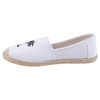 Cotton canvas espadrille flats with palm tree embroidery - White, size 6 - 3