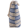 Large canvas tote bag with rope handles - Navy stripes - 2