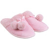 Faux fur slide slippers with pompoms - 2